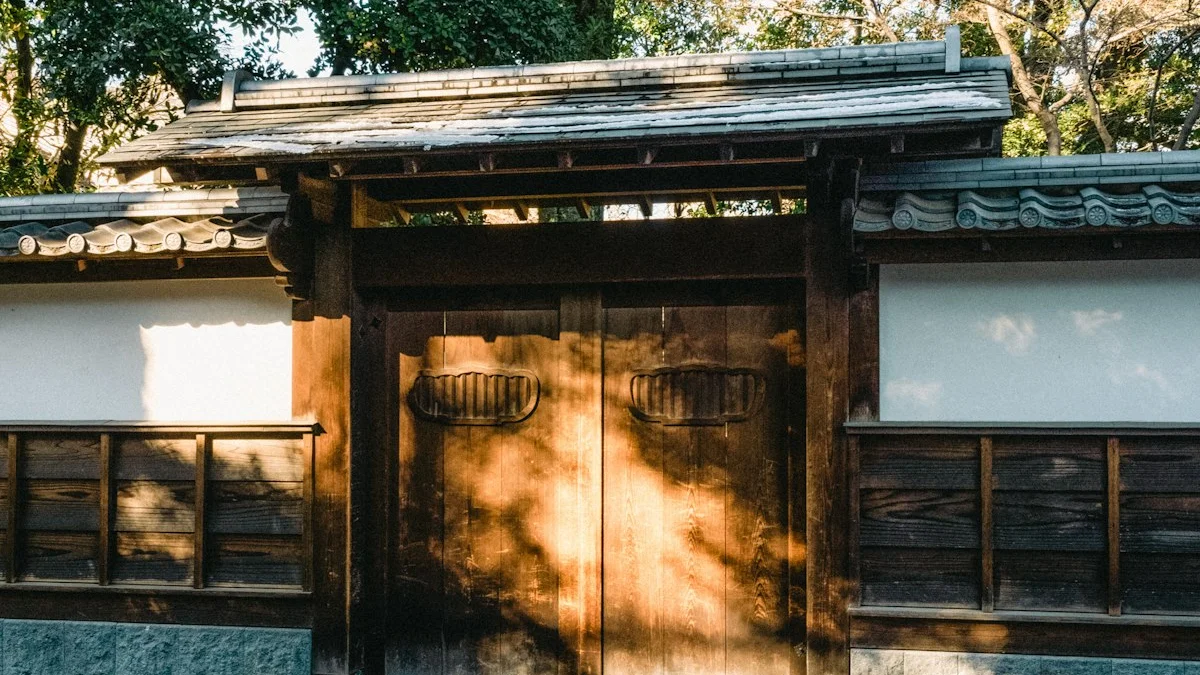 A weathered wooden gate set in a sunlit garden wall, a threshold that opens instead of a wall that shuts - a Quiet Core Reset guide to Boundaries 101.