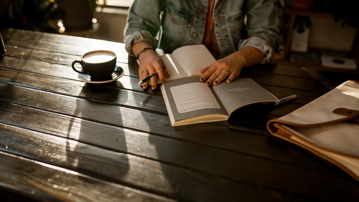 Hands with a pen resting over an open notebook beside a coffee cup in warm window light - a Quiet Core Reset guide to Are Your Boundaries Working? A 3-Minute Honest Self-Check.