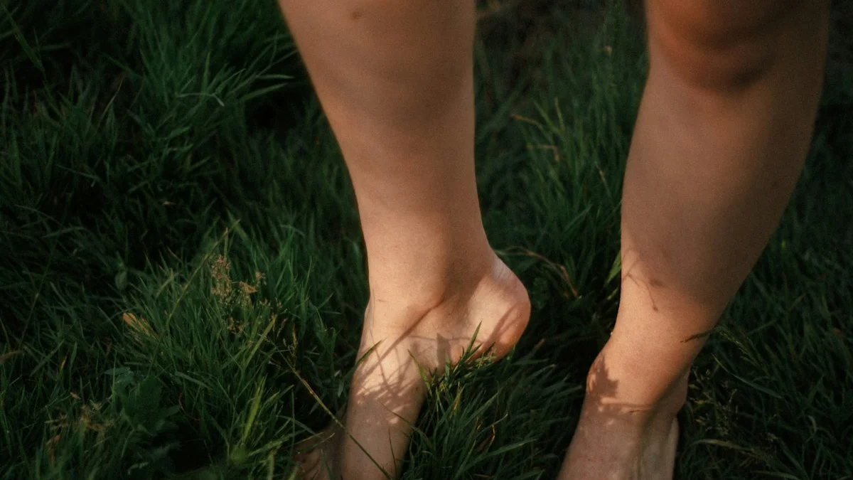 Bare feet stepping through warm sunlit grass in soft evening light - a Quiet Core Reset guide to From Distracted to Grounded: A Gentle Guide.