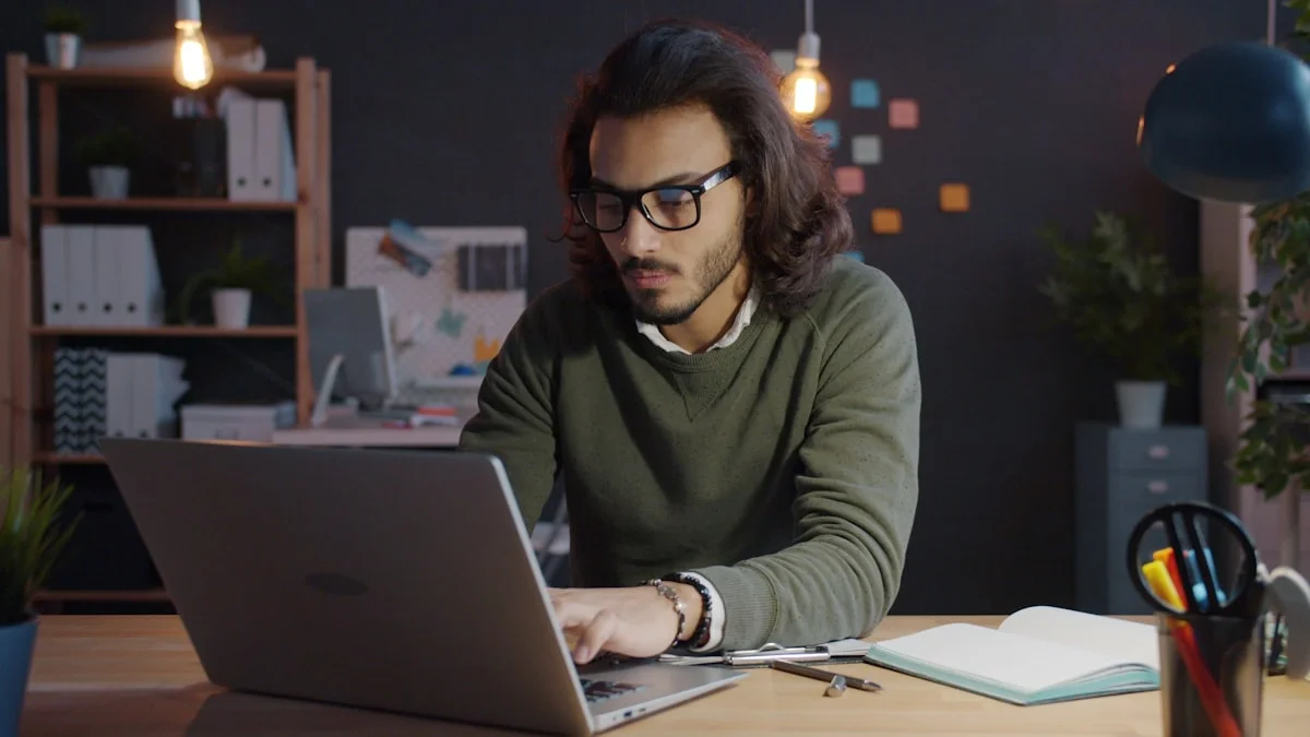 A founder working alone at a warmly lit desk late into the evening - a Quiet Core Reset guide to High-Functioning Exhaustion for Entrepreneurs & High Performers.