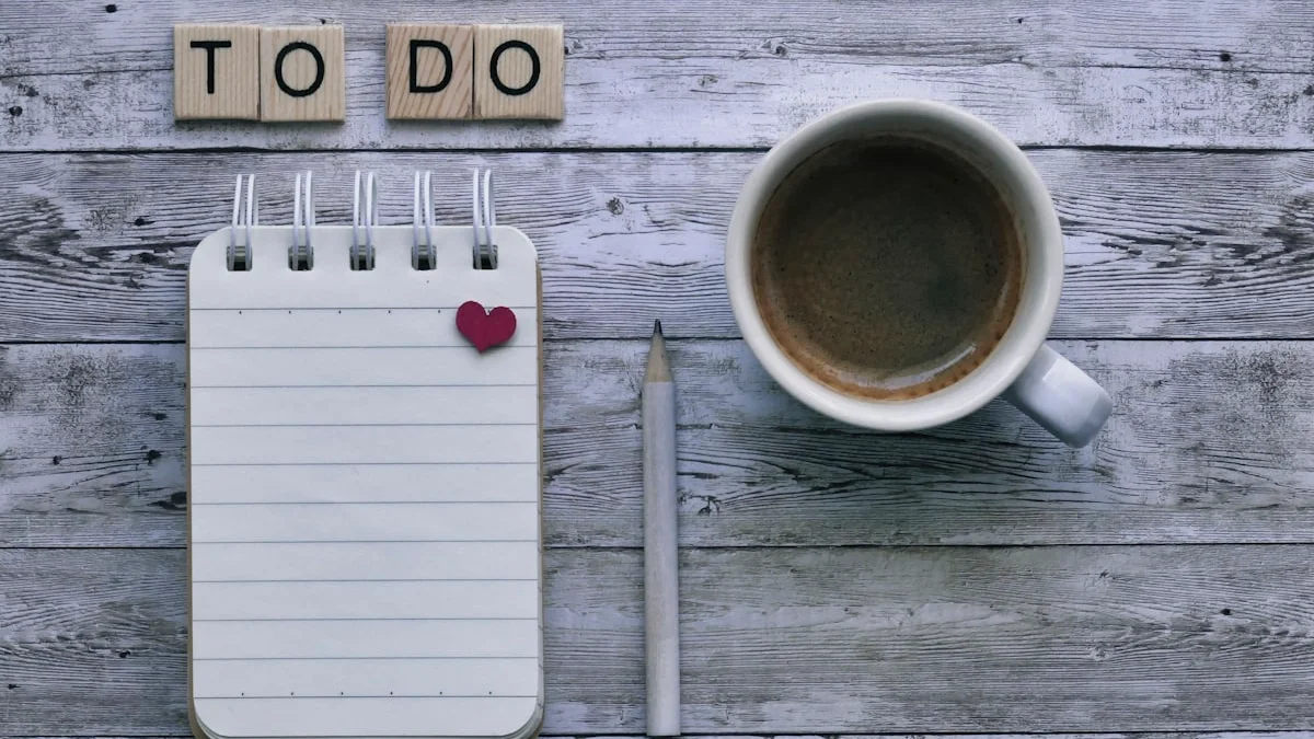 A small lined notepad with a pencil and morning coffee, spelled out with wooden TO DO tiles - a Quiet Core Reset guide to The Nervous System Regulation Checklist (Free Download).