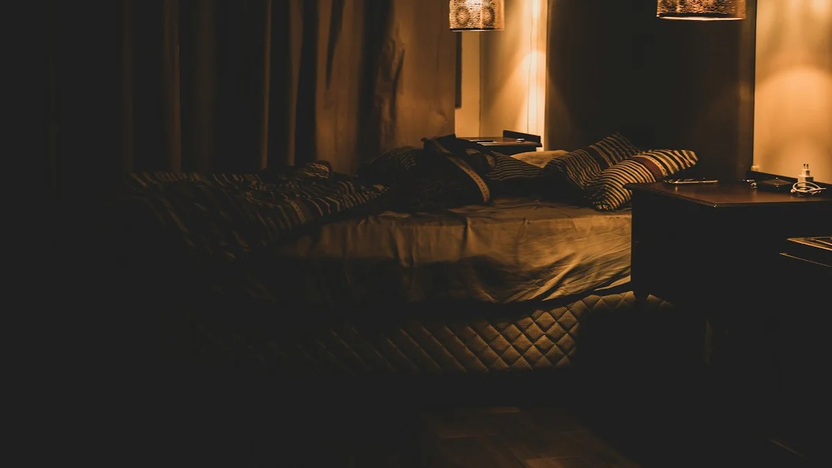 A quiet, dark bedroom at night lit only by the warm glow of a bedside lamp - a Quiet Core Reset guide to the Digital Curfew.